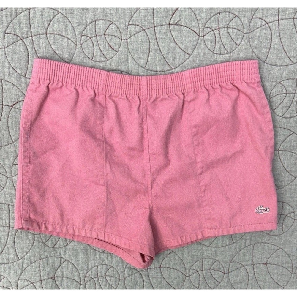 VTG‎ Izod Lacoste Girls Pink Cotton Poly Casual Shorts Pockets / Size Medium